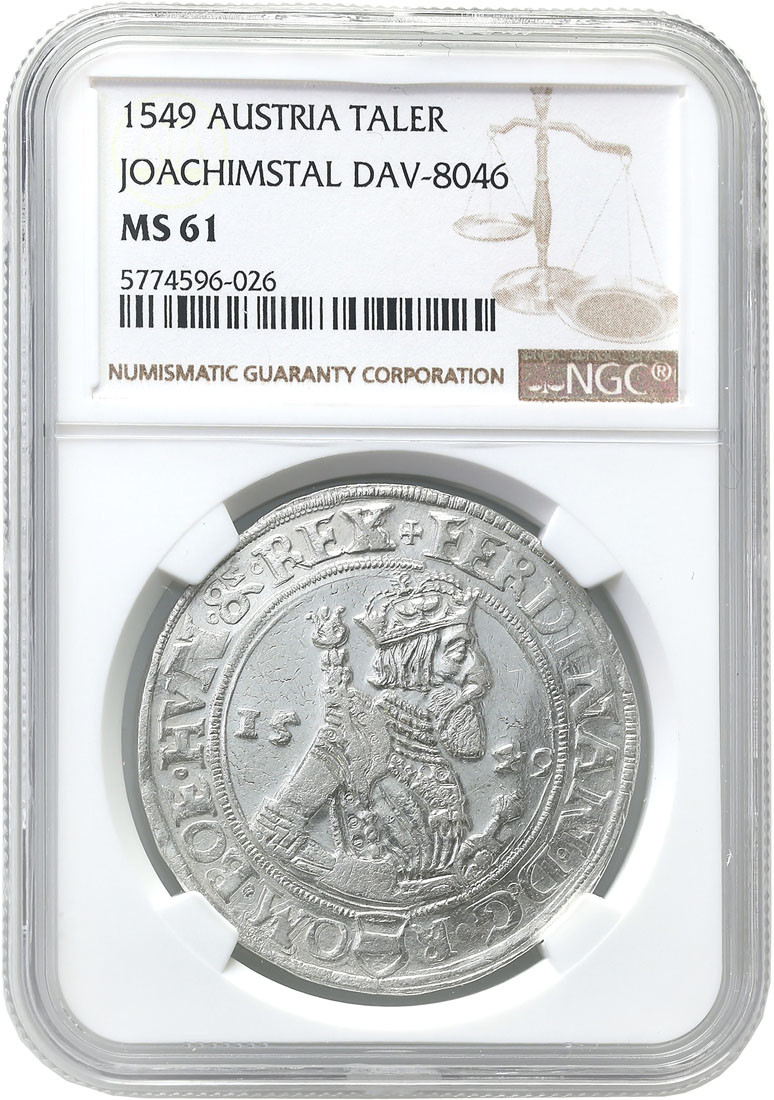 Austria. Ferdinand I. (1522-1564). Talar 1549, Joachimsthal NGC MS61 (MAX)